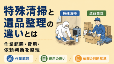特殊清掃と遺品整理の違いとは|作業範囲・費用・依頼判断を整理
