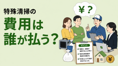 特殊清掃の費用は誰が払う?連帯保証人・法定相続人・大家の負担順序と相続放棄の判断軸