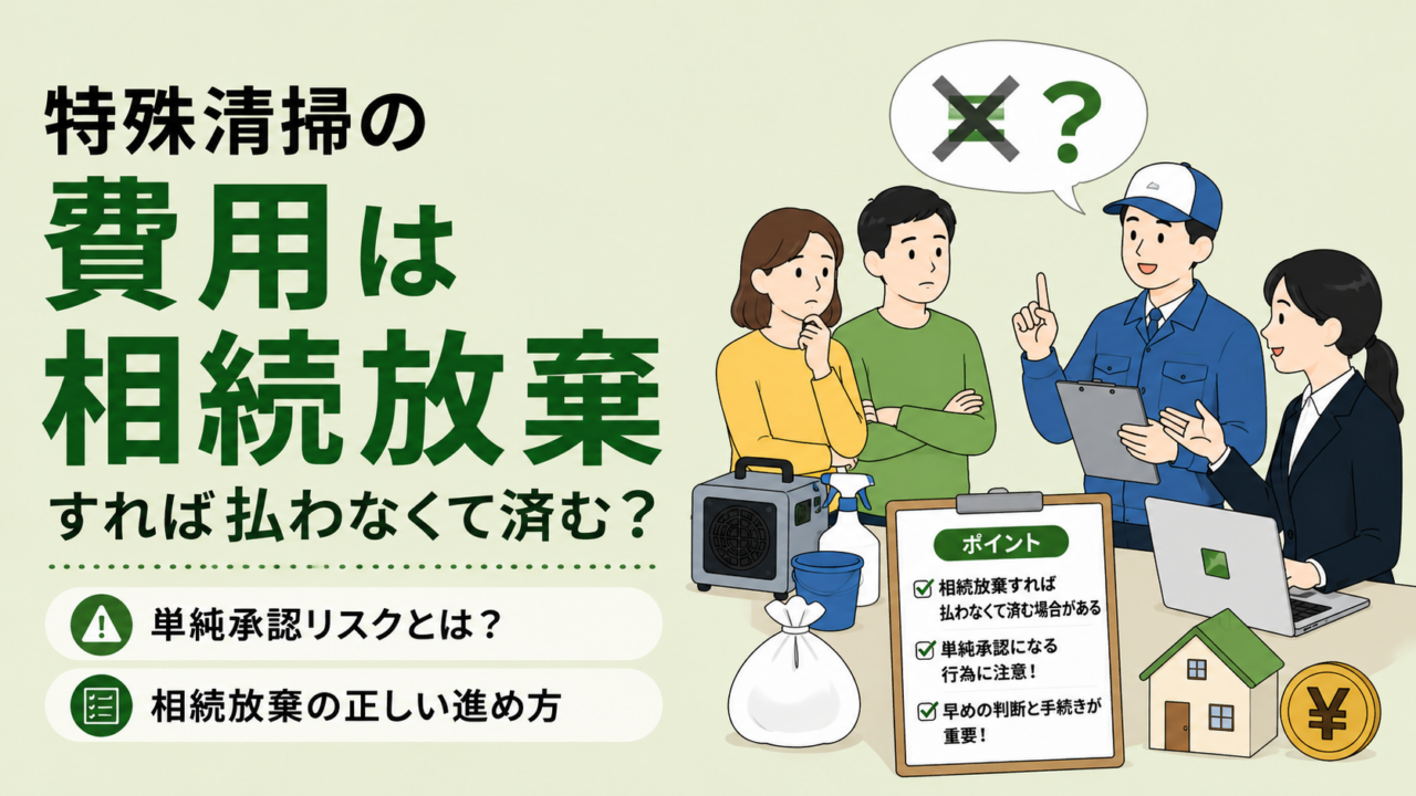 特殊清掃の費用は相続放棄すれば払わなくて済む?単純承認リスクと正しい進め方
