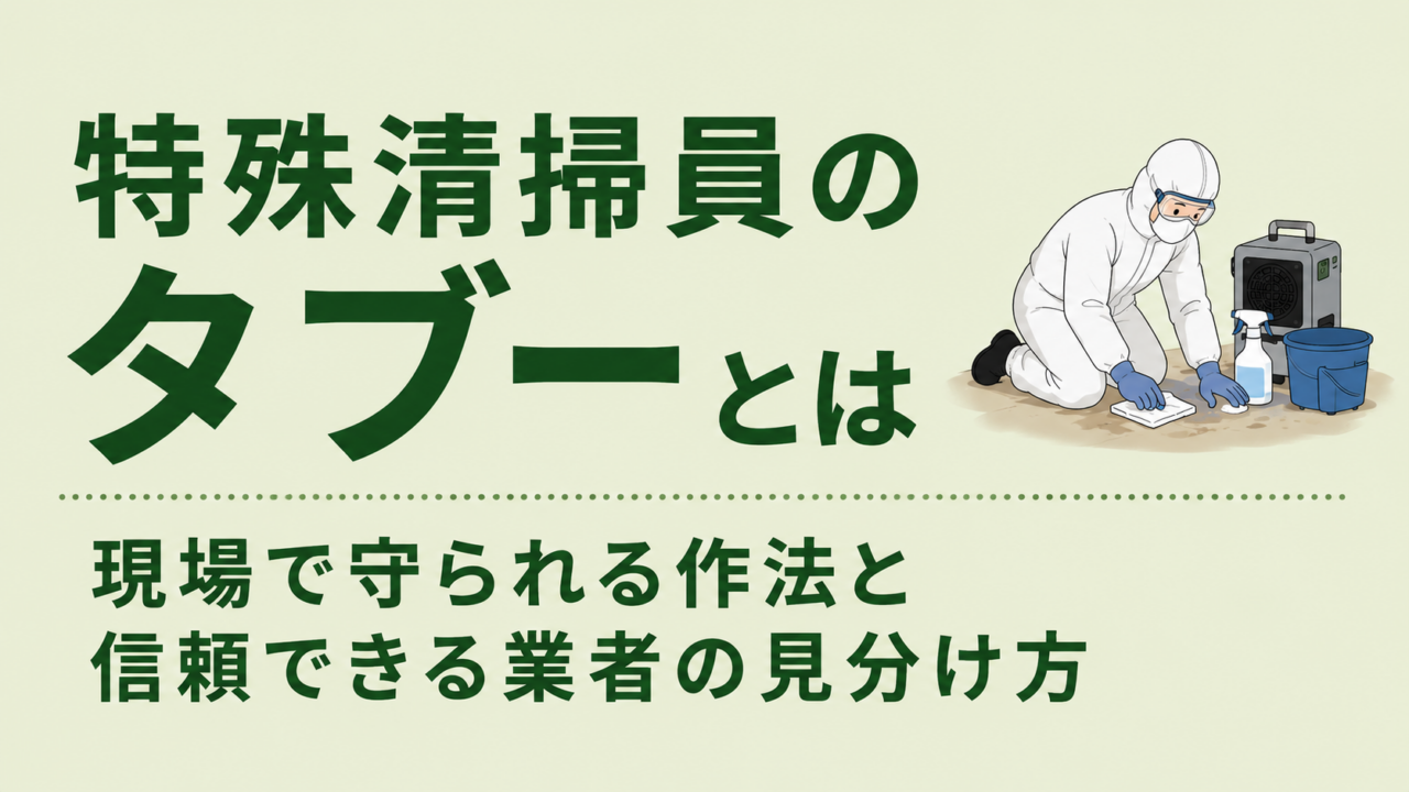 特殊清掃員のタブーとは|現場で守られる作法と信頼できる業者の見分け方