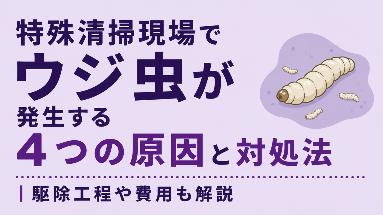 特殊清掃現場でウジ虫が発生する4つの原因と対処法|駆除工程や費用も解説