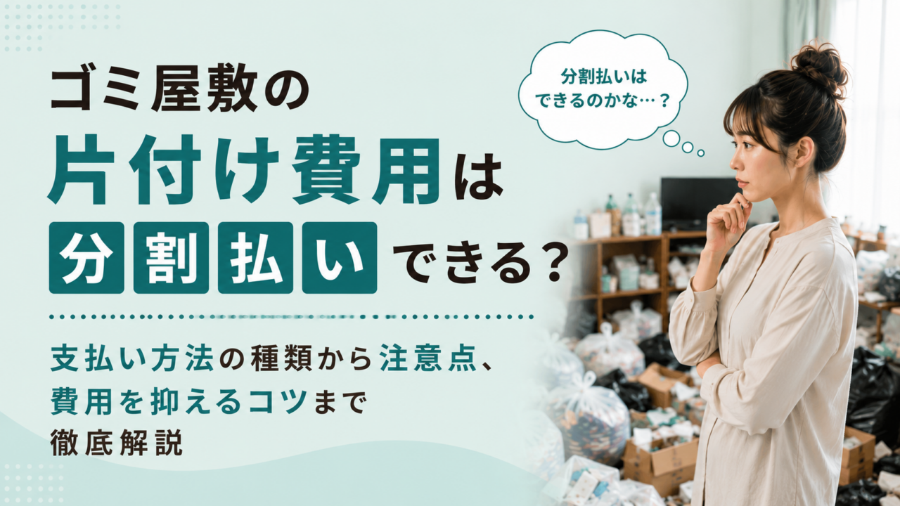 ゴミ屋敷の片付け費用は分割払いできる?支払い方法の種類から注意点、費用を抑えるコツまで徹底解説