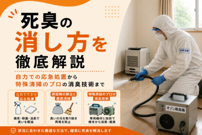 死臭の消し方を徹底解説｜自力での応急処置から特殊清掃のプロの消臭技術まで
