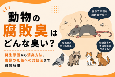 動物の腐敗臭はどんな臭い?発生原因から消臭方法、害獣の死骸への対処法まで徹底解説