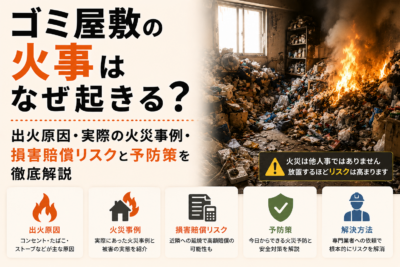 ゴミ屋敷の火事はなぜ起きる？出火原因・実際の火災事例・損害賠償リスクと予防策を徹底解説