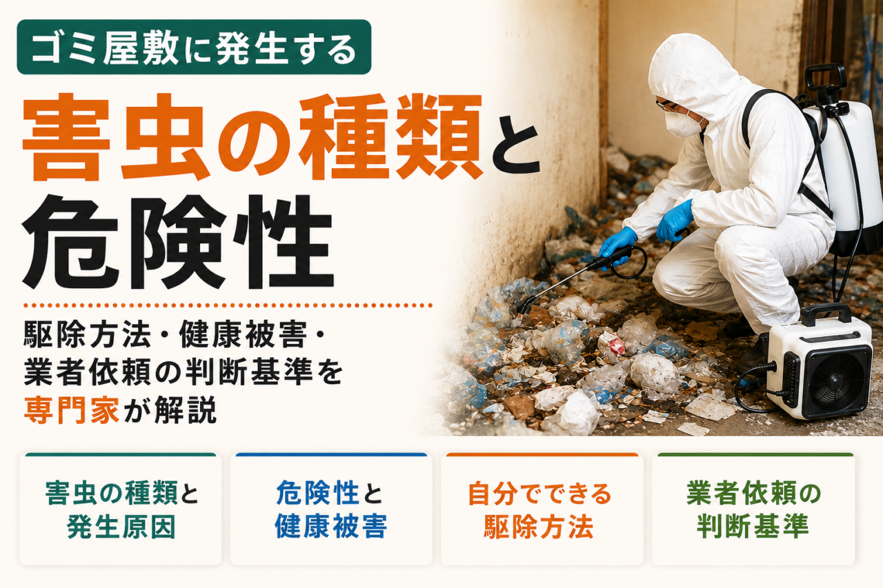 ゴミ屋敷に発生する害虫の種類と危険性｜駆除方法・健康被害・業者依頼の判断基準を専門家が解説