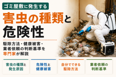 ゴミ屋敷に発生する害虫の種類と危険性｜駆除方法・健康被害・業者依頼の判断基準を専門家が解説