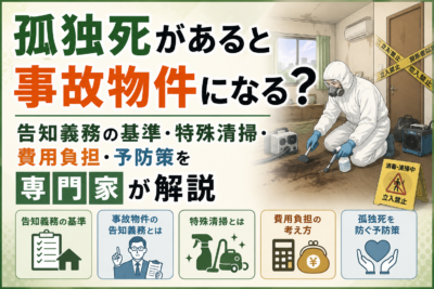 孤独死があると事故物件になる？告知義務の基準・特殊清掃・費用負担・予防策を専門家が解説