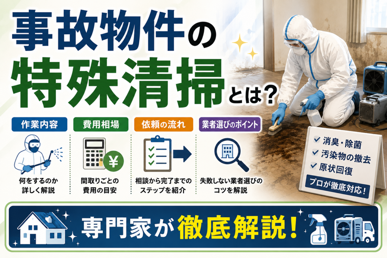 事故物件の特殊清掃とは？作業内容・費用相場・依頼の流れ・業者選びのポイントを徹底解説