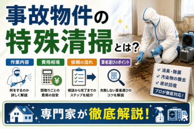 事故物件の特殊清掃とは？作業内容・費用相場・依頼の流れ・業者選びのポイントを徹底解説