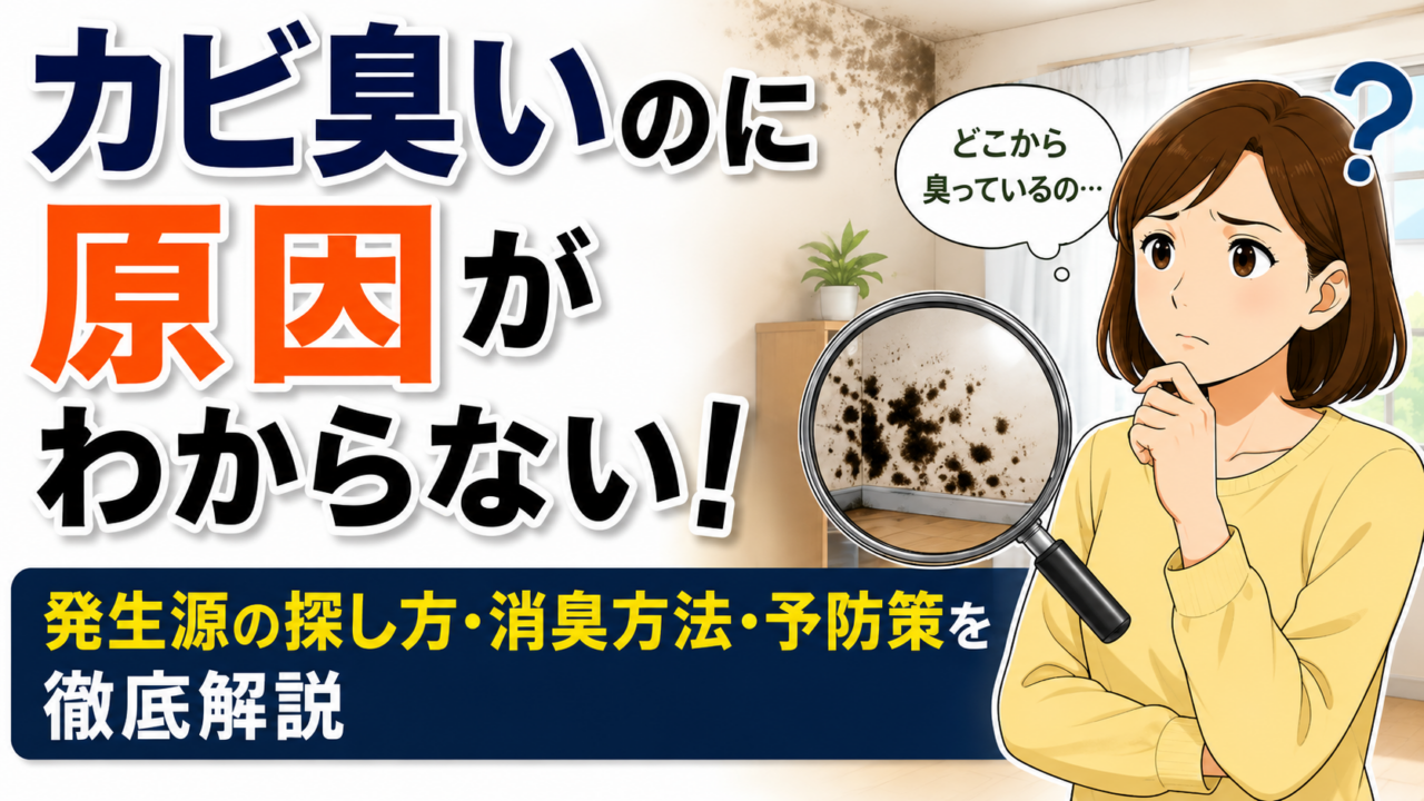 カビ臭いのに原因がわからない！発生源の探し方・消臭方法・予防策を徹底解説