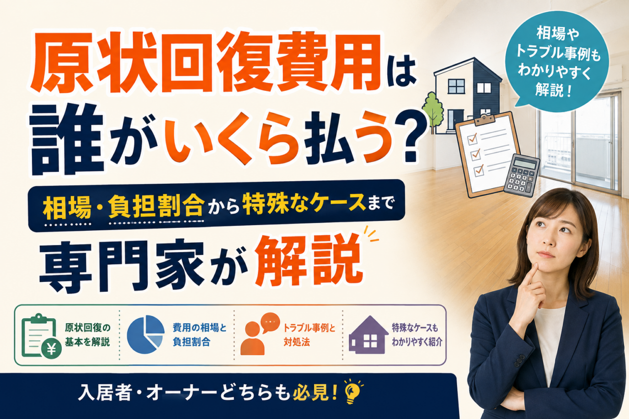 原状回復費用は誰がいくら払う?相場・負担割合から特殊なケースまで専門家が解説