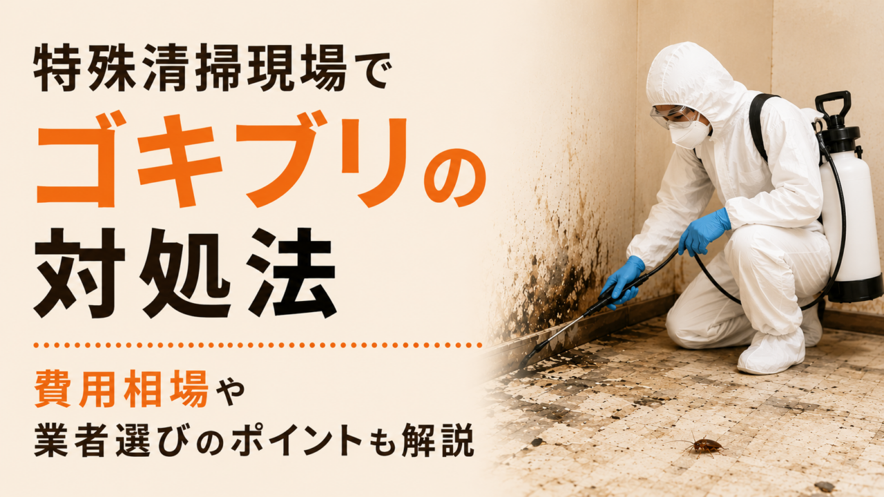 特殊清掃現場で発生するゴキブリの対処法｜費用相場や業者選びのポイントも解説