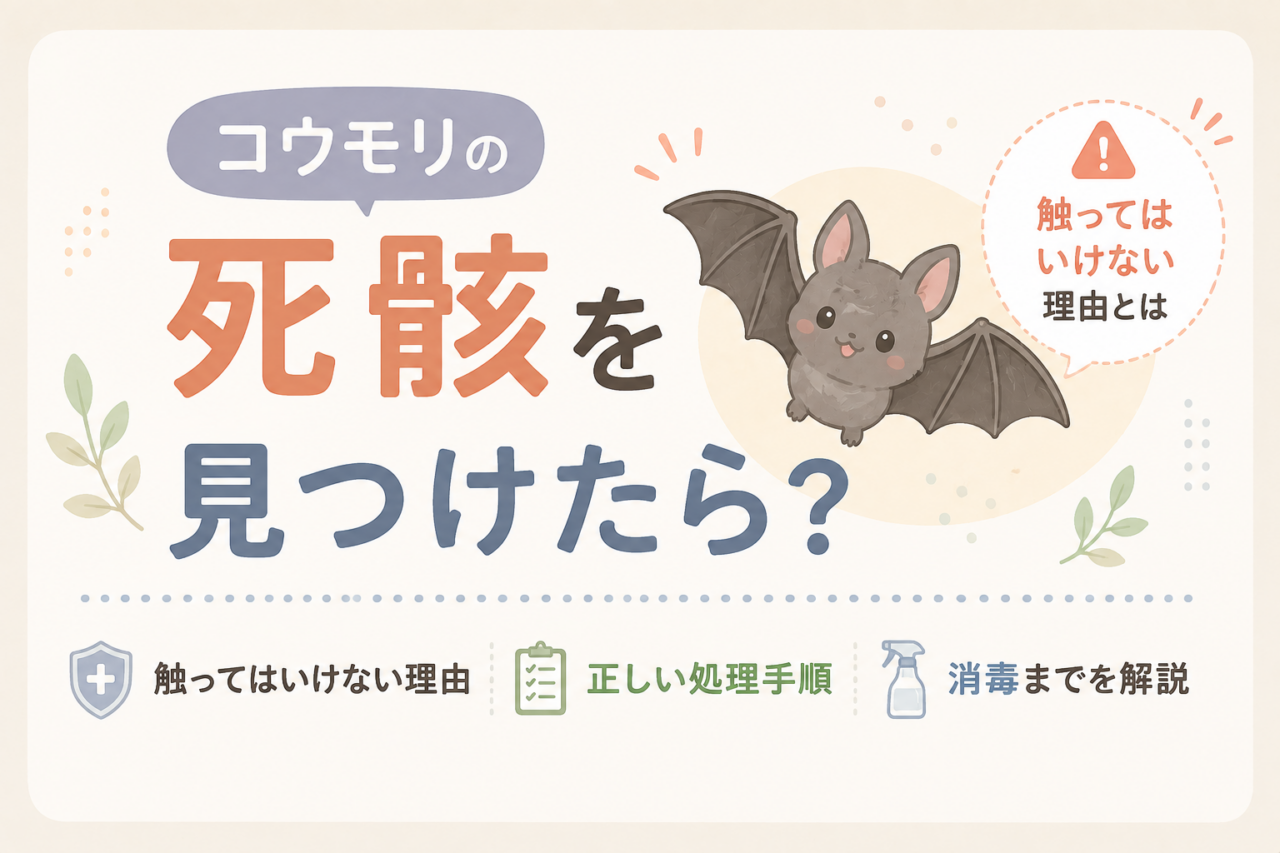 コウモリの死骸を見つけたら？触ってはいけない理由・正しい処理手順・消毒までを解説