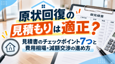 原状回復の見積もりは適正？見積書のチェックポイント7つと費用相場・減額交渉の進め方