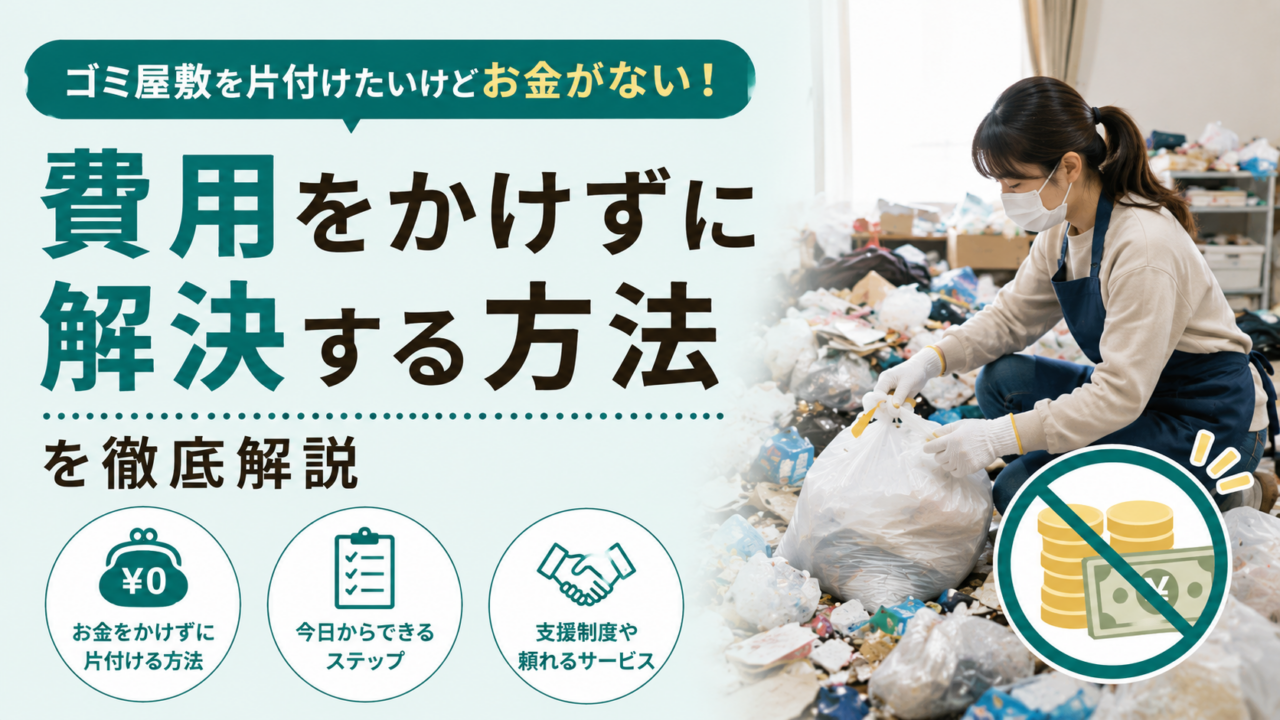 ゴミ屋敷を片付けたいけどお金がない!費用をかけずに解決する方法を徹底解説