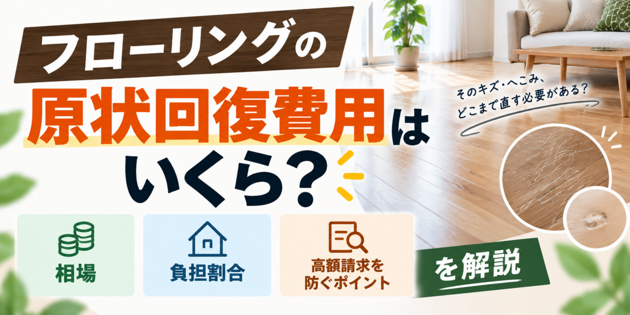 フローリングの原状回復費用はいくら？相場・負担割合・高額請求を防ぐポイントを解説